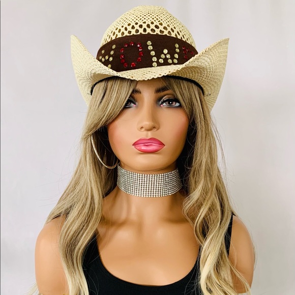 Long Ash Blonde Curling Iron Safe Fiber Wig with Bangs/Effortless Style - Picture 13 of 15